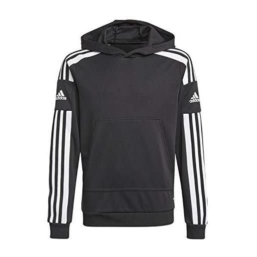 adidas squadra 21 hooded track top, felpa sportiva con cappuccio unisex - bambini e ragazzi, black/white, 176