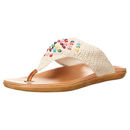 The sak shana-sandali con dita all'uncinetto, bassi donna, perle di bali ecru, 39 eu