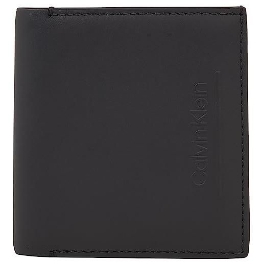 Calvin Klein porta carte uomo set trifold piccolo, nero (ck black), taglia unica