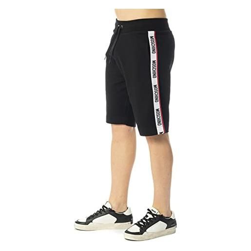MOSCHINO shorts uomo nero shorts casual con fasce logate laterali m