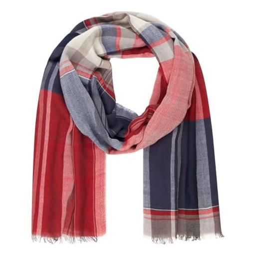Lindenmann - sciarpa da uomo, 100% cotone, colore: blu/rosso