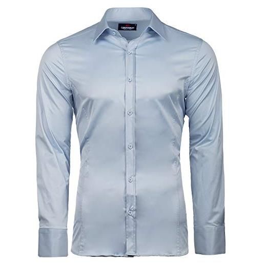 Cipo & Baxx - camicia da uomo slim fit light blue - slim fit - maniche lunghe m