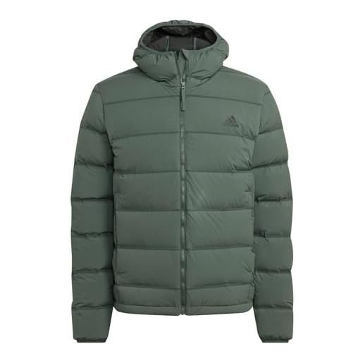 adidas helionic stretch hooded down jacket giacca, ossido verde, xl uomo