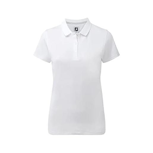 Foot-joy footjoy stretch pique solid maglietta da golf, bianco, s donna