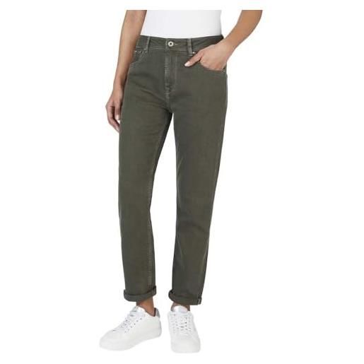Pepe Jeans tapered vita alta pl211704, pantaloni donna, verde (olivine green), 34w / 30l