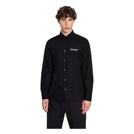 Armani Exchange sustainable, printed quote, regular fit maglietta, nero, l uomo