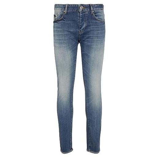 Armani Exchange tailored skinny comfort cotton denim, medium blue jeans, blau, 30w uomo