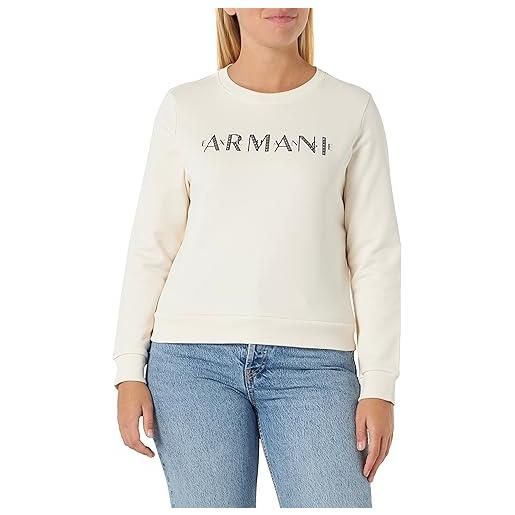 Armani Exchange french terry armani studded logo pullover felpa maglia di tuta, iso, m donna