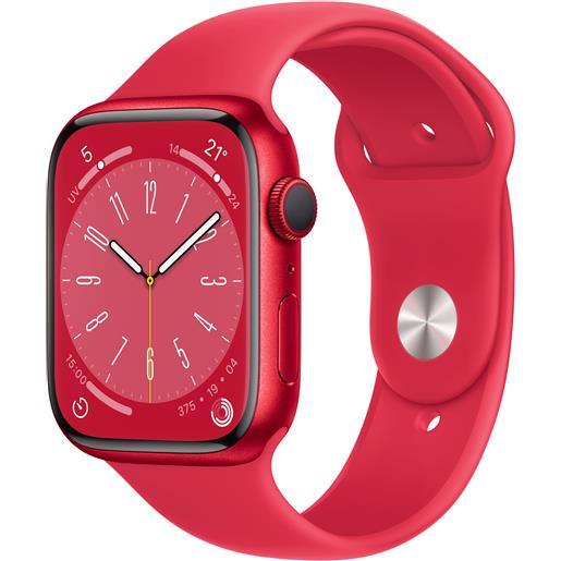 Apple watch series 8 gps 45 mm in alluminio (rosso) prodotto da braccio sportivo (rosso)