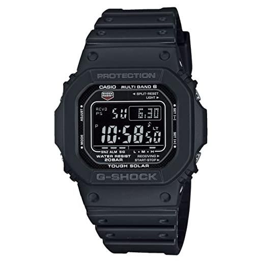 Casio g-shock orologio 20 bar, nero, con ricezione segnale radio e funzione solare, digitale, uomo, gw-m5610-1ber