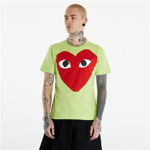 Comme des Garçons PLAY short sleeve logo print t-shirt unisex green