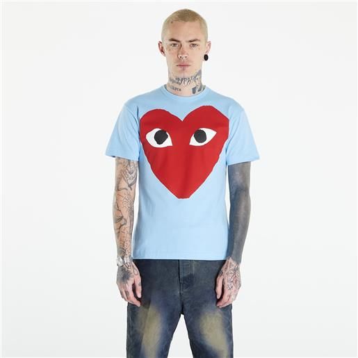 Comme des Garçons PLAY short sleeve logo print t-shirt unisex blue