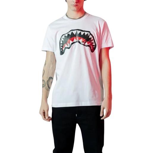Sprayground t shirt uomo crumpled shark bianco / s
