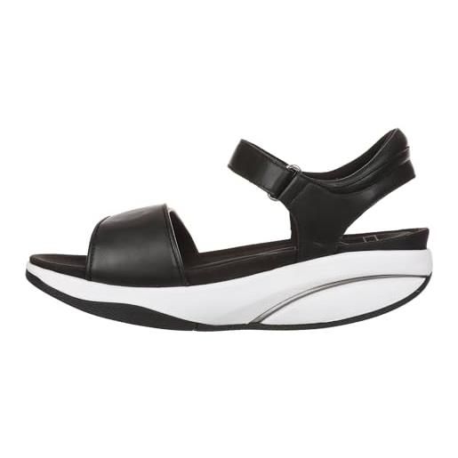 MBT malia 2 sandali eleganti da donna in pelle di pecora. Calzature leggere e comode per la primavera estate calzature fisiologiche per comfort e stabilità. Sandali moderni con velcro. Colore nero