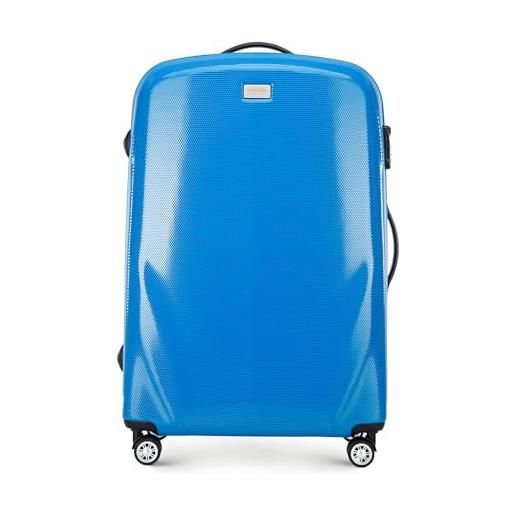 WITTCHEN pc ultra light bagagli rigidi valigia da viaggio valigia trolley valigia grande in policarbonato quattro ruote doppie lucchetto tsa manico alluminio telescopico taglia l blu