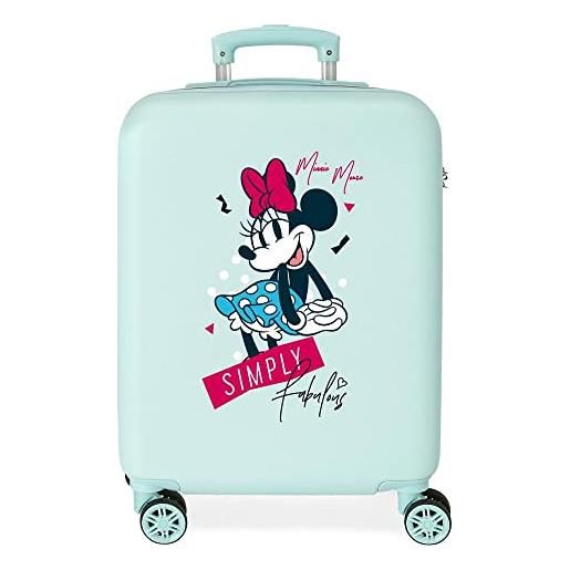 Disney minnie teen valigia da cabina blu 38 x 55 x 20 cm rigida abs chiusura a combinazione laterale 35 l 2,5 kg 4 ruote doppie