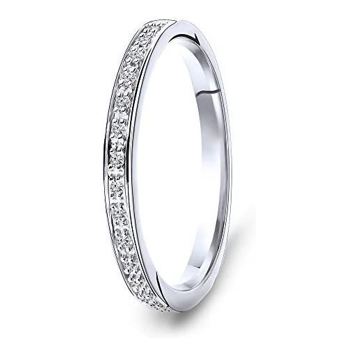 Miore - anello da donna in oro bianco 9 karati 375 con diamanti da 0,05 ct anello dell'eternità