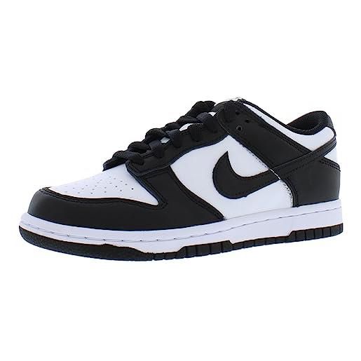 Nike dunk low (gs), scarpe da ginnastica, white black white, 38.5 eu
