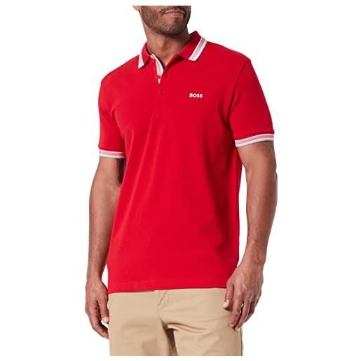 BOSS paddy curved, polo moderno, uomo, rosso (medium red 612), l