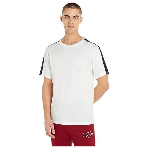 Tommy Hilfiger t-shirt uomo maniche corte regular fit, bianco (ecru), s