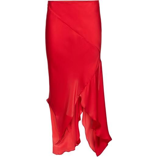 ACNE STUDIOS draped silk asymmetric midi skirt