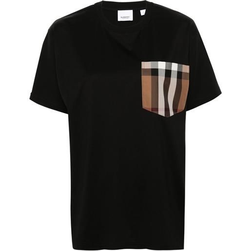 Burberry t-shirt con taschino sul petto - nero