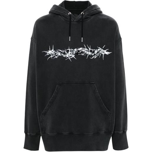 Givenchy felpa barbed wire con stampa - nero