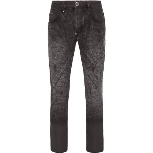 Philipp Plein jeans skinny con logo - nero
