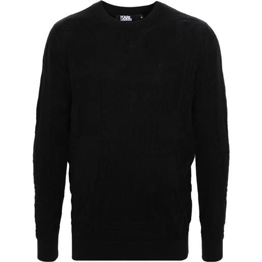 Karl Lagerfeld maglione con logo jacquard - nero