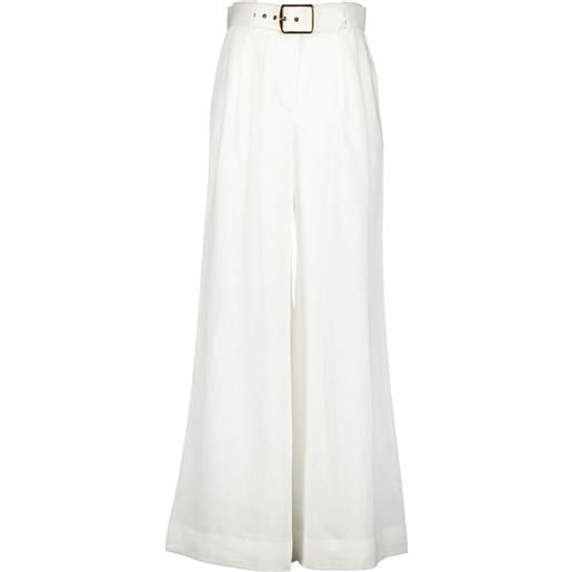 ZIMMERMANN pantaloni a gamba ampia - bianco