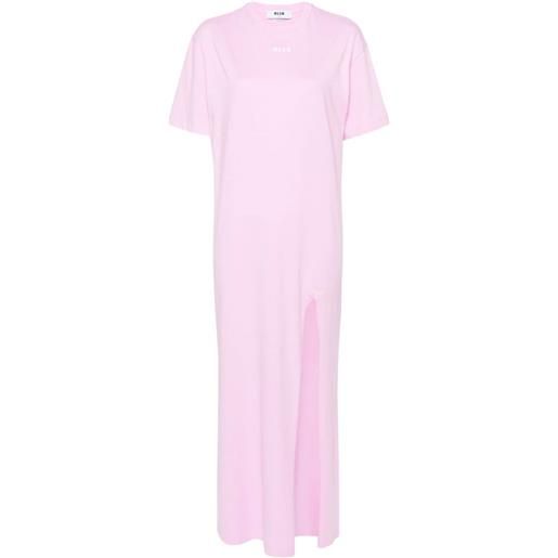 MSGM abito modello t-shirt lungo con stampa - rosa
