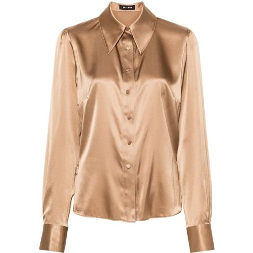 STYLAND camicia con colletto oversize - marrone