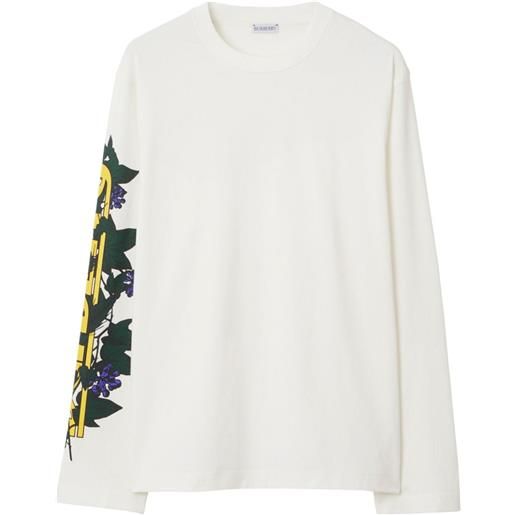 Burberry t-shirt ivy con stampa - bianco