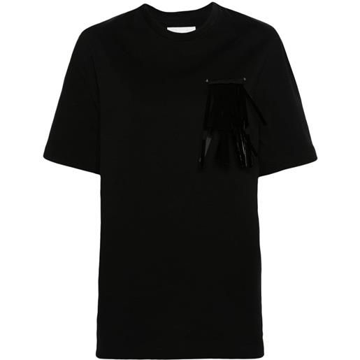 Jil Sander t-shirt con frange - nero