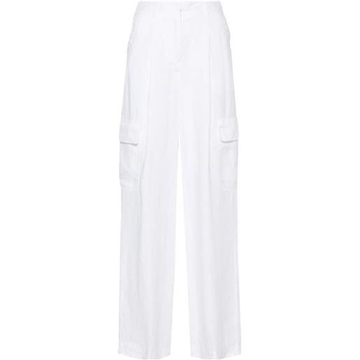 Peserico pantaloni dritti in chambray - bianco