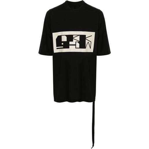 Rick Owens DRKSHDW t-shirt jumbo con stampa - nero