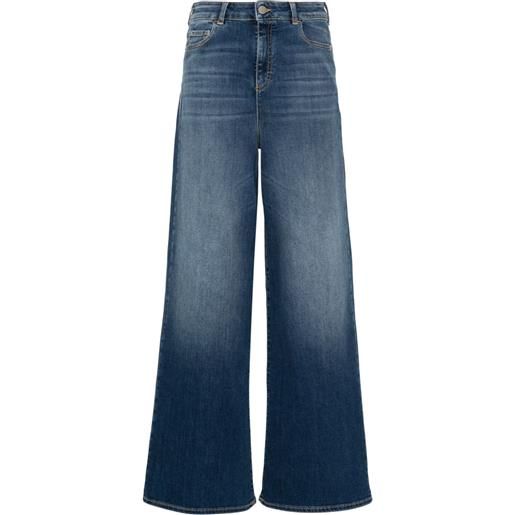 Emporio Armani jeans j1c a gamba ampia con applicazione - blu