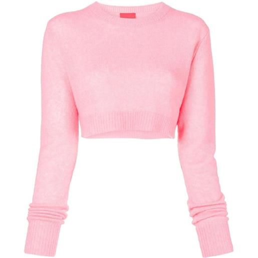 Cashmere In Love maglione crop con bordi a coste - rosa