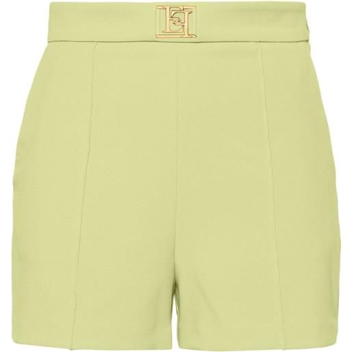 Elisabetta Franchi shorts con placca logo - verde