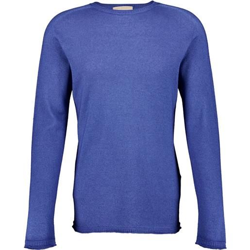 120% Lino maglione stile polo - blu