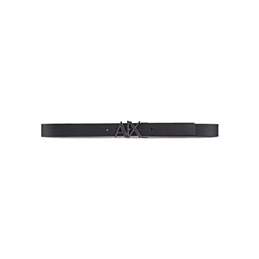 ARMANI EXCHANGE cintura reversibile con piastra a cerniera con logo, cintura, uomo, black (black/monmist - black/monmist 61120), 40