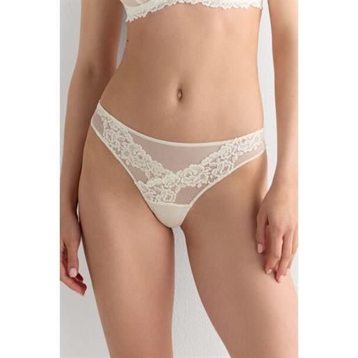 Intimissimi brasiliana con pizzo floreale avorio