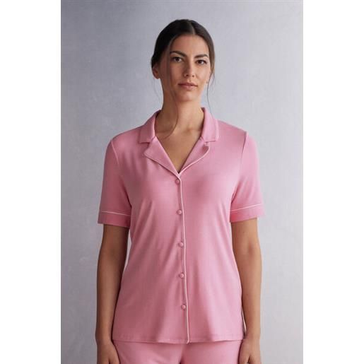 Intimissimi maglia manica corta aperta davanti in modal rosa