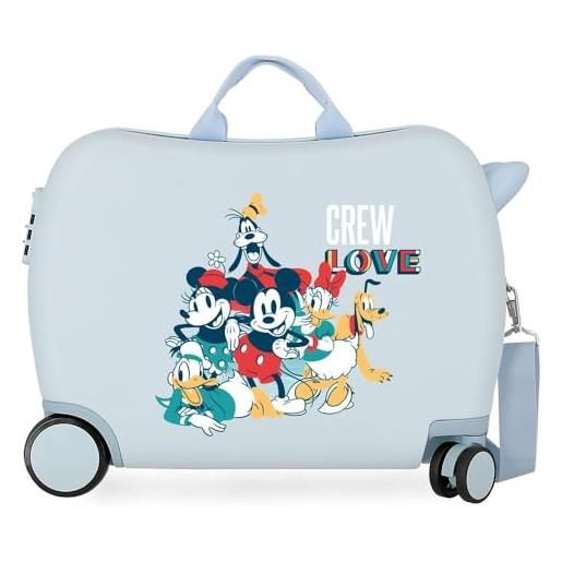 Disney always original - valigia per bambini, blu, 50 x 38 x 20 cm, rigida abs, chiusura a combinazione laterale, 34 l, 3 kg, 4 ruote, bagaglio a mano