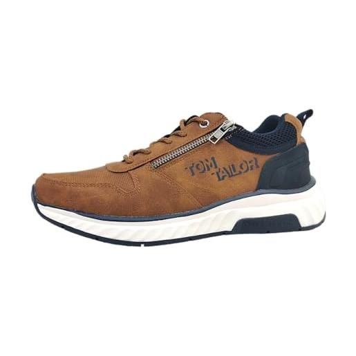 TOM TAILOR 5380140007, scarpe da ginnastica uomo, cognac, 44 eu