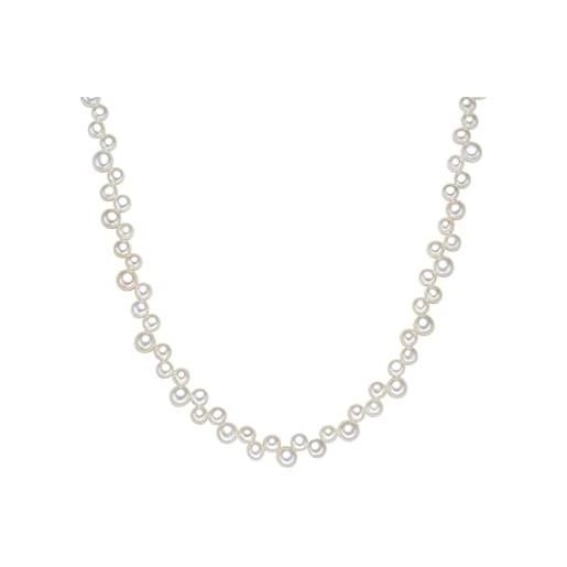 Valero Pearls catena da donna in argento sterling 925 con rodio con perle coltivate d'acqua dolce bianco 00145150