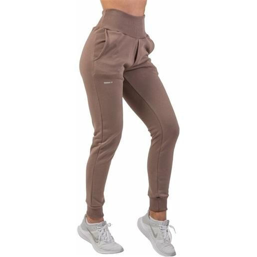 Nebbia high-waist loose fit sweatpants "feeling good" brown l pantaloni fitness