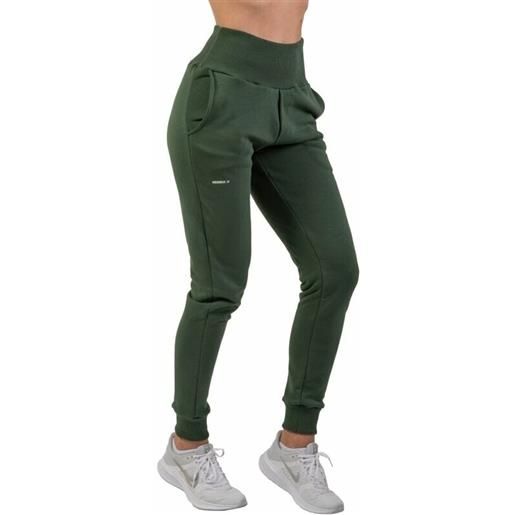 Nebbia high-waist loose fit sweatpants "feeling good" dark green m pantaloni fitness