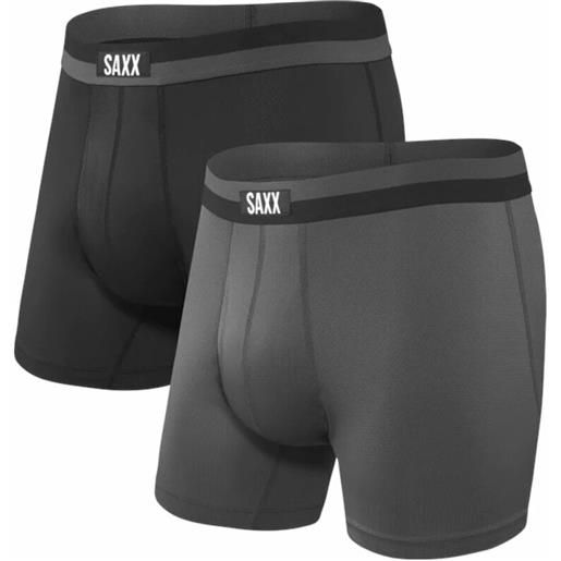 SAXX sport mesh 2-pack boxer brief black/graphite l intimo e fitness