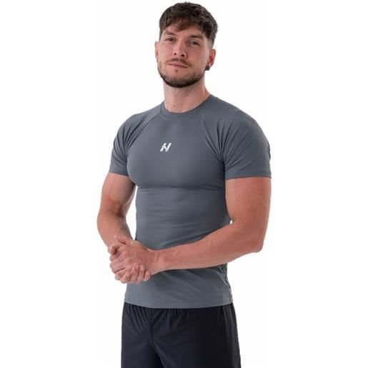 Nebbia functional slim-fit t-shirt grey m maglietta fitness